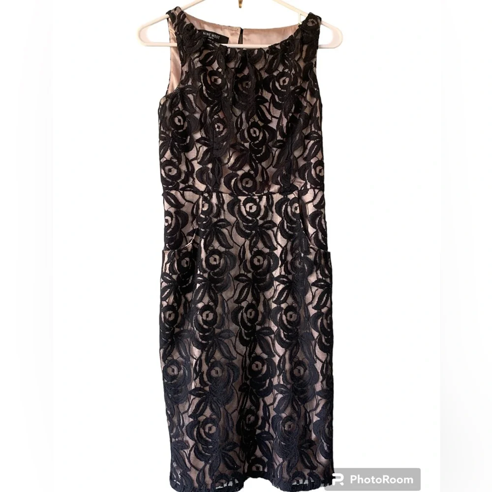 Nine West black lace dress size 2 Little black dress